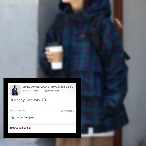 Sunny Day Ski JACKET navy green Blackwatch Tartan Plaid UPF 40+ WINDBREAKER COAT - Picture 4 of 16